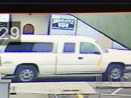 White truck used in bicycle theft. 