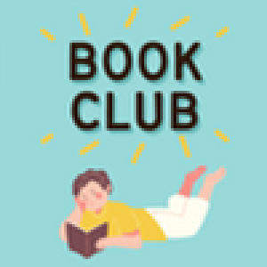 St. Helens Public Library Book Club logo it is blue-green with a person laying down reading a book.